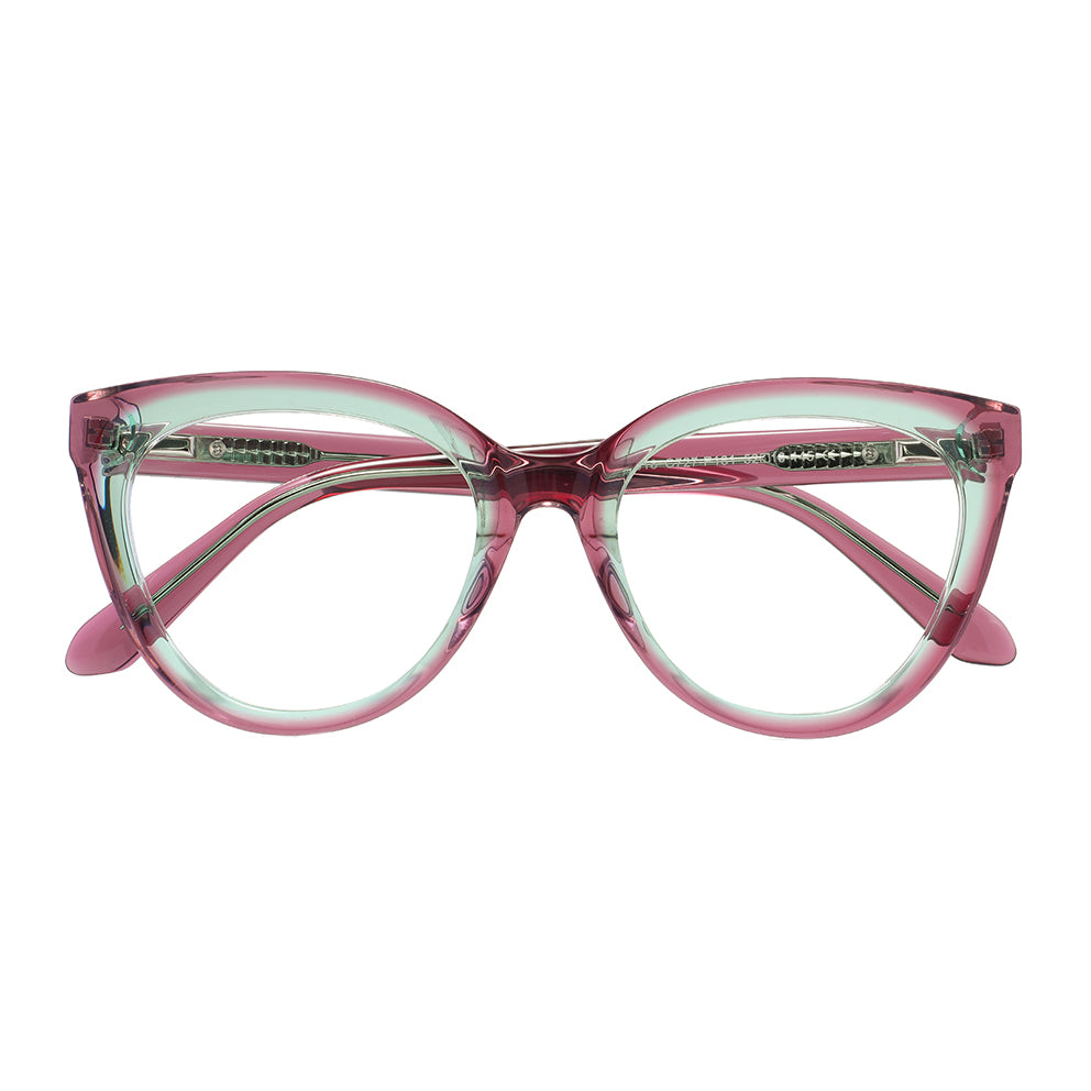 Aun Eyeglasses in Purple & Mint Green