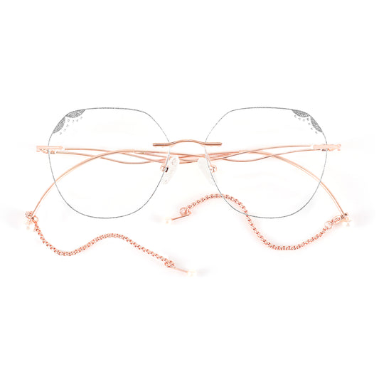 Pearl Eyeglasses in Rose Gold & Silver