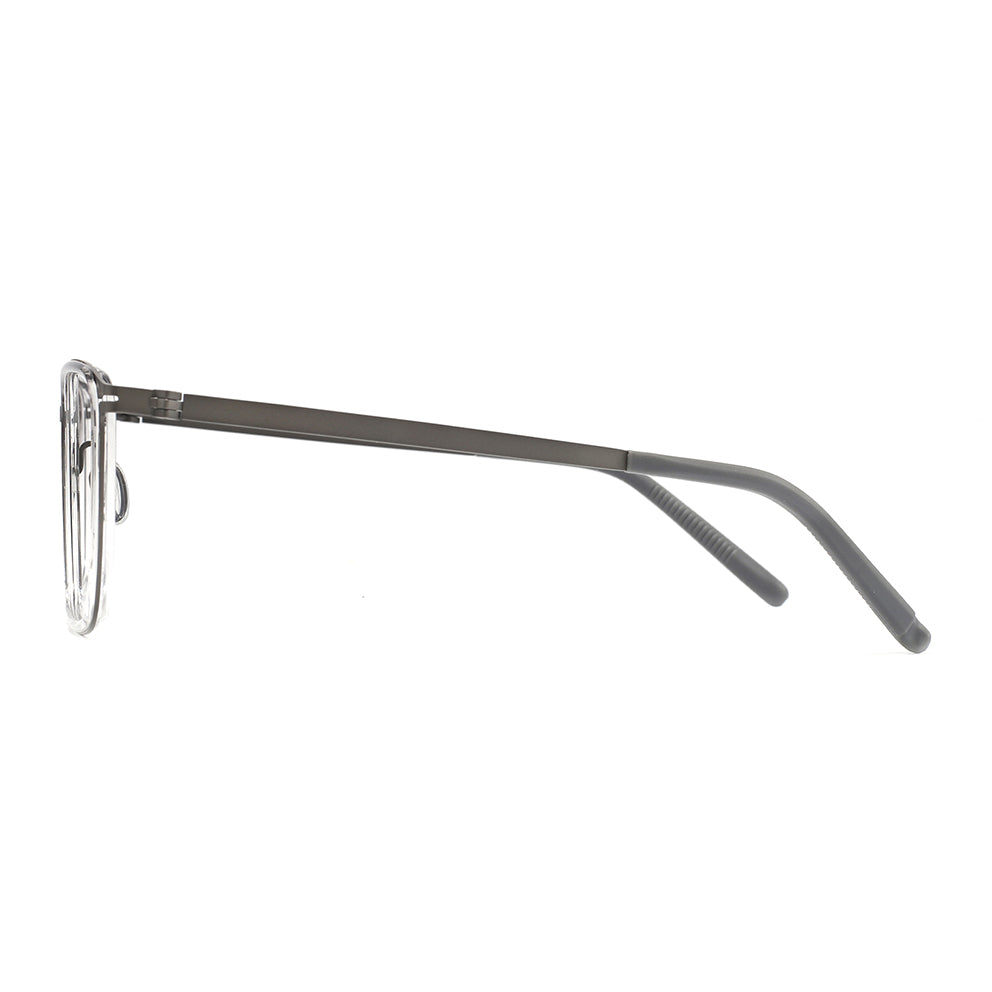 Marin Eyeglasses in Clear Grey & Gun