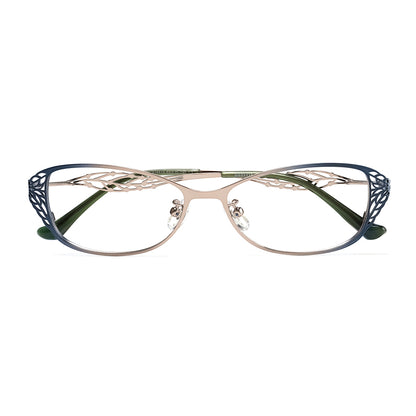 Leaf Eyeglasses in Blue & Gold