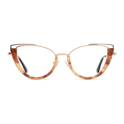 Kylee Eyeglasses in Gold & Brown Floral