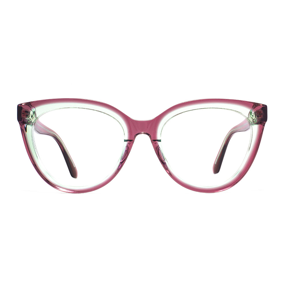 Aun Eyeglasses in Purple & Mint Green