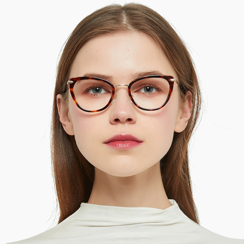 Flossie Eyeglasses in Warm Tortoise