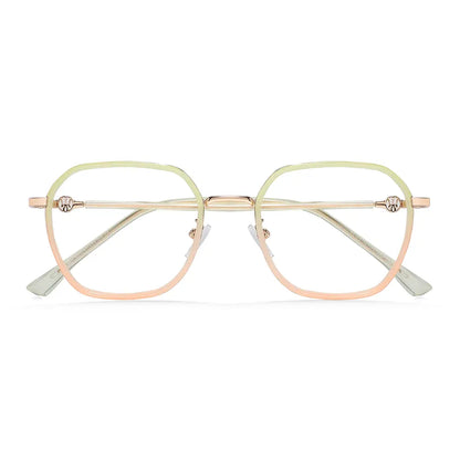 Amore Eyeglasses in Green & Pink