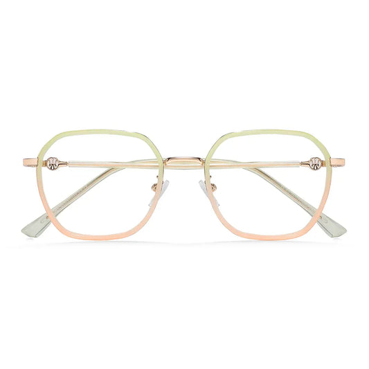 Amore Eyeglasses in Green & Pink