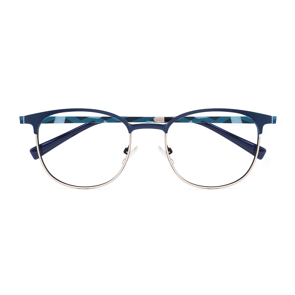 Terry Eyeglasses in Matte Blue & Gold