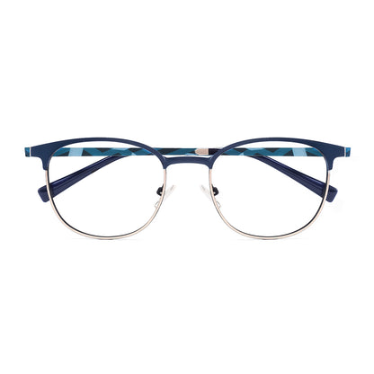 Terry Eyeglasses in Matte Blue & Gold