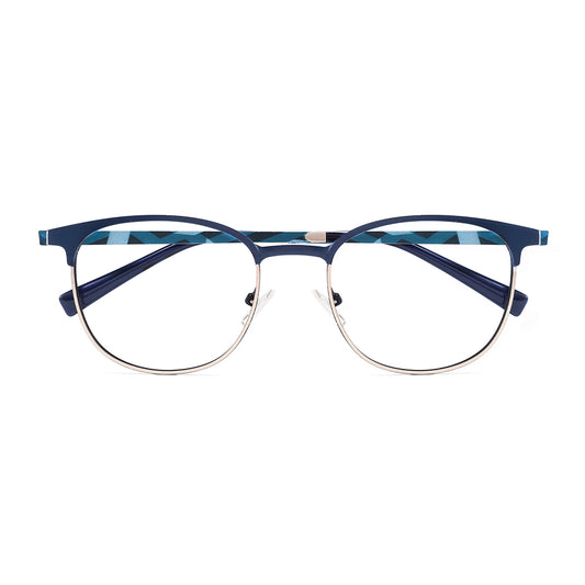 Terry Eyeglasses in Matte Blue & Gold