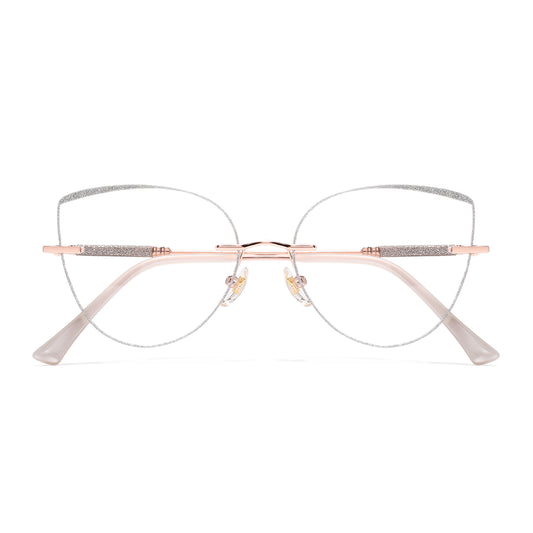 Glamour Eyeglasses in Rose Gold & Silver