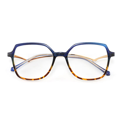 Cloris Eyeglasses in Blue & Warm Tortoise