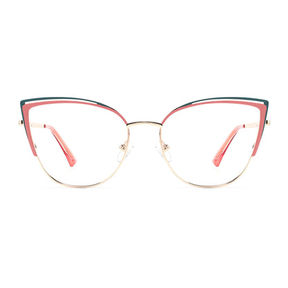 Yetta Eyeglasses in Coral & Green