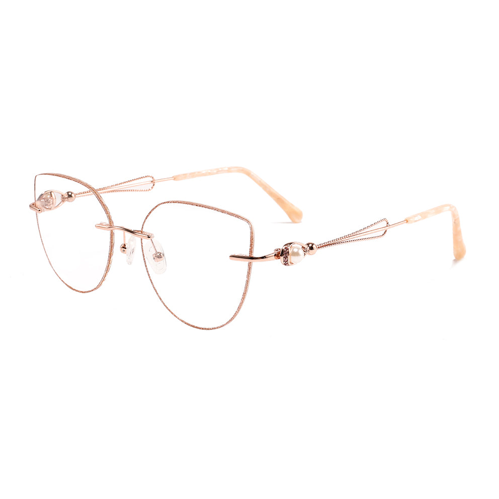 Ivory Eyeglasses in Rose Gold