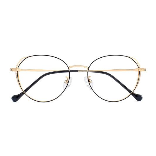 Batt Eyeglasses in Black & Gold