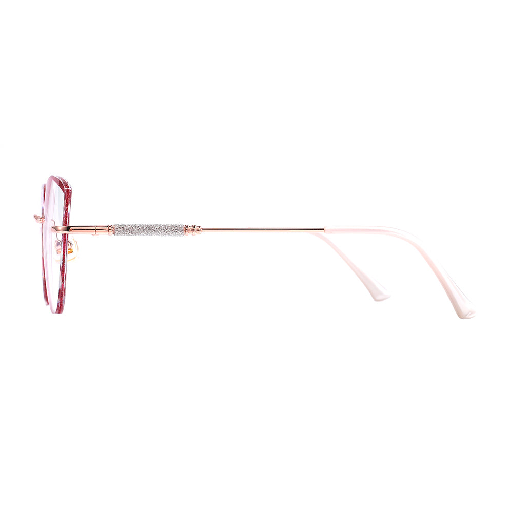 Glamour Eyeglasses in Rose Gold & Red