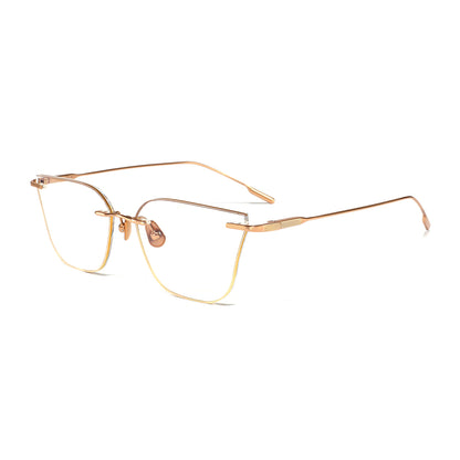 Rika Eyeglasses in Rose Gold & Brown Champagne