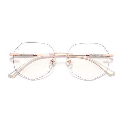 Purple Eyeglasses in Rose Gold