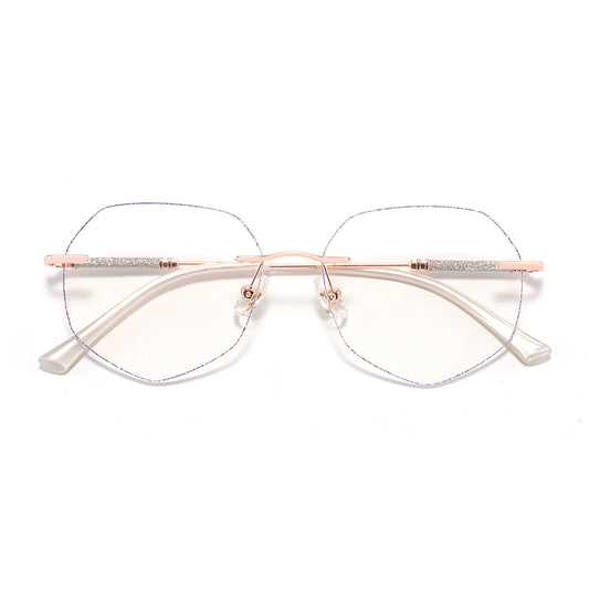 Purple Eyeglasses in Rose Gold