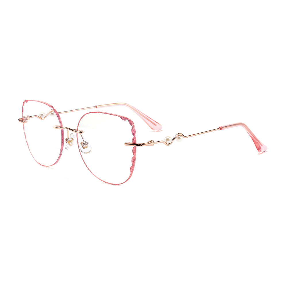 Elvira Eyeglasses in Rose Gold & Pink