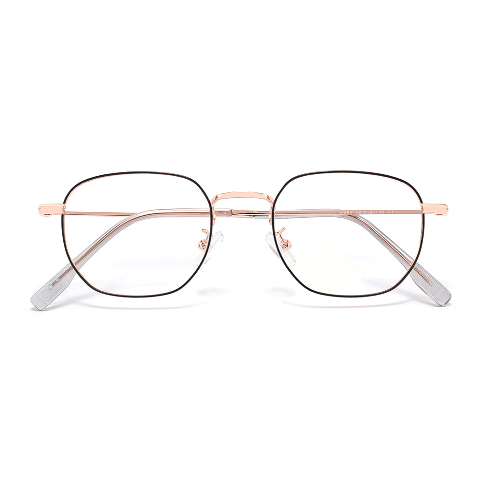 Hajna Eyeglasses in Black & Rose Gold