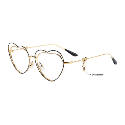 Heart Eyeglasses in Black & Gold