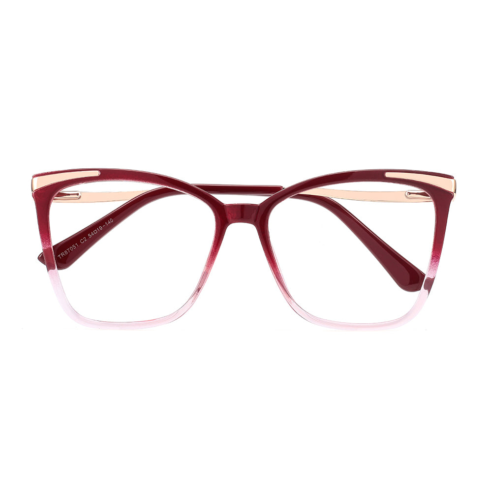 Sine Eyeglasses in Red & Pink