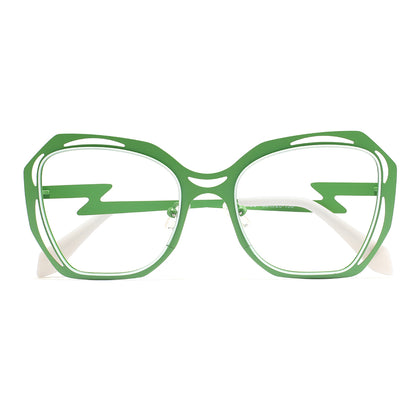 Emilee Eyeglasses in Green & White