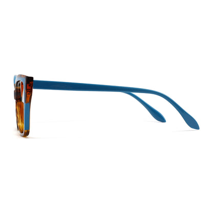 Madison Eyeglasses in Blue & Warm Tortoise