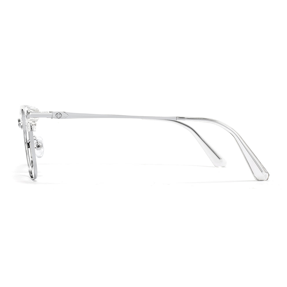 Emeka Eyeglasses in Clear & Silver