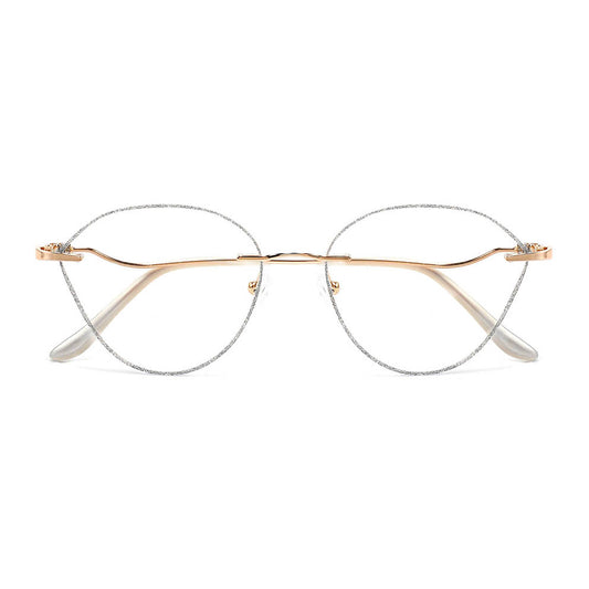 Coral Eyeglasses in Silver