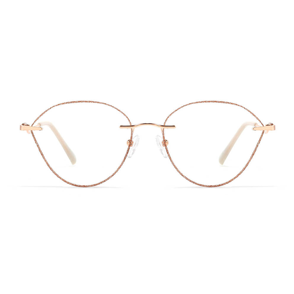 Coral Eyeglasses in Rose Gold