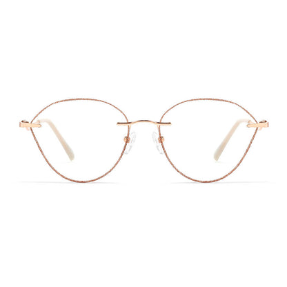 Coral Eyeglasses in Rose Gold