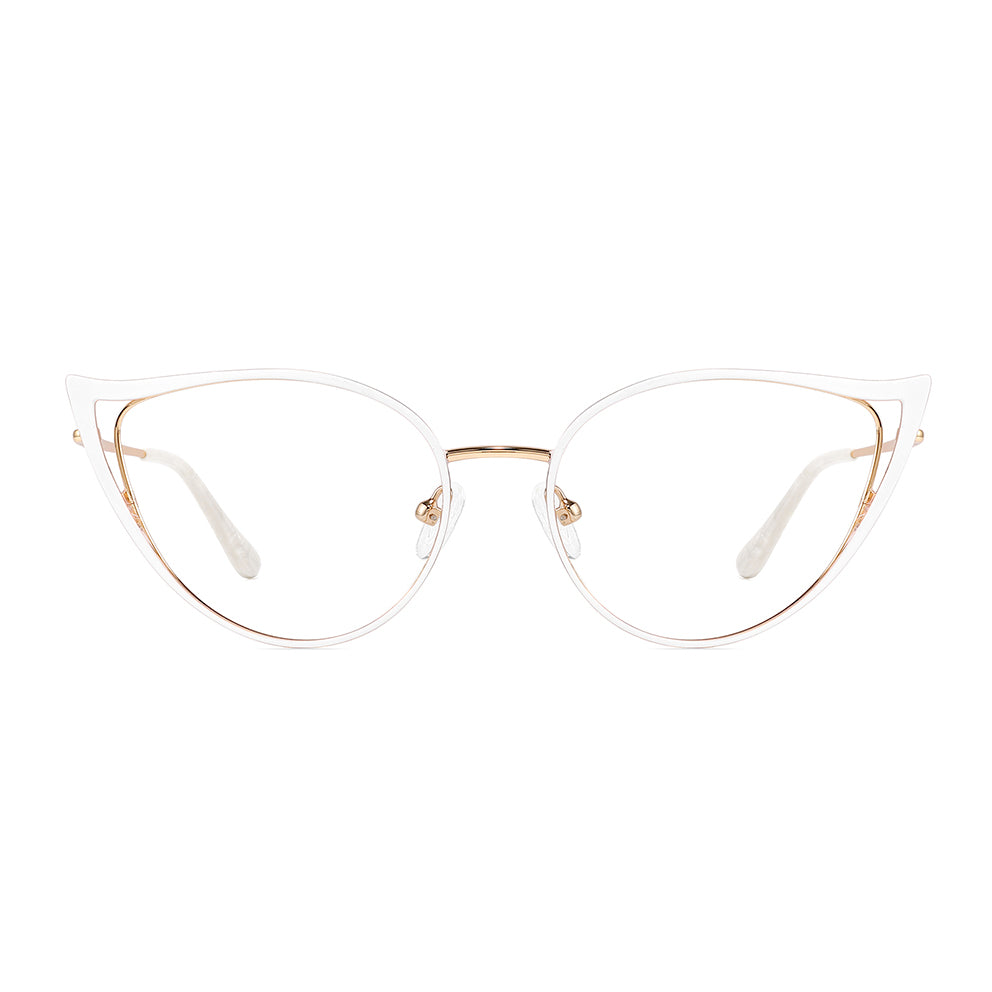 Tanya Eyeglasses in White & Rose Gold