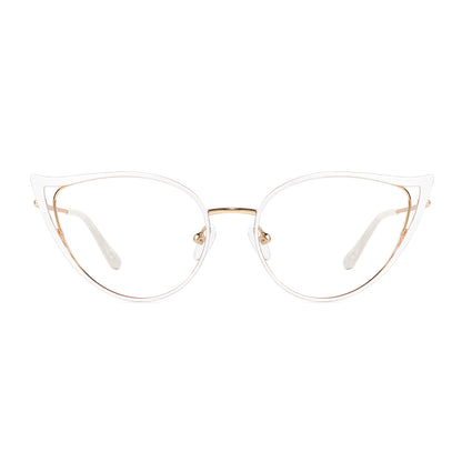 Tanya Eyeglasses in White & Rose Gold