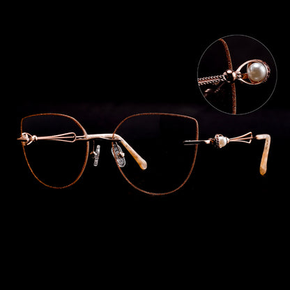 Ivory Eyeglasses in Rose Gold