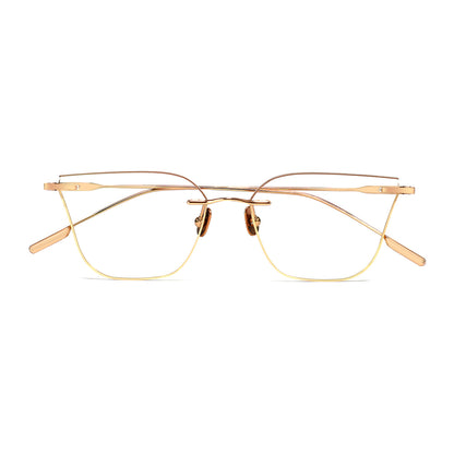 Rika Eyeglasses in Rose Gold & Brown Champagne