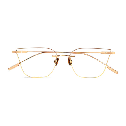 Rika Eyeglasses in Rose Gold & Brown Champagne