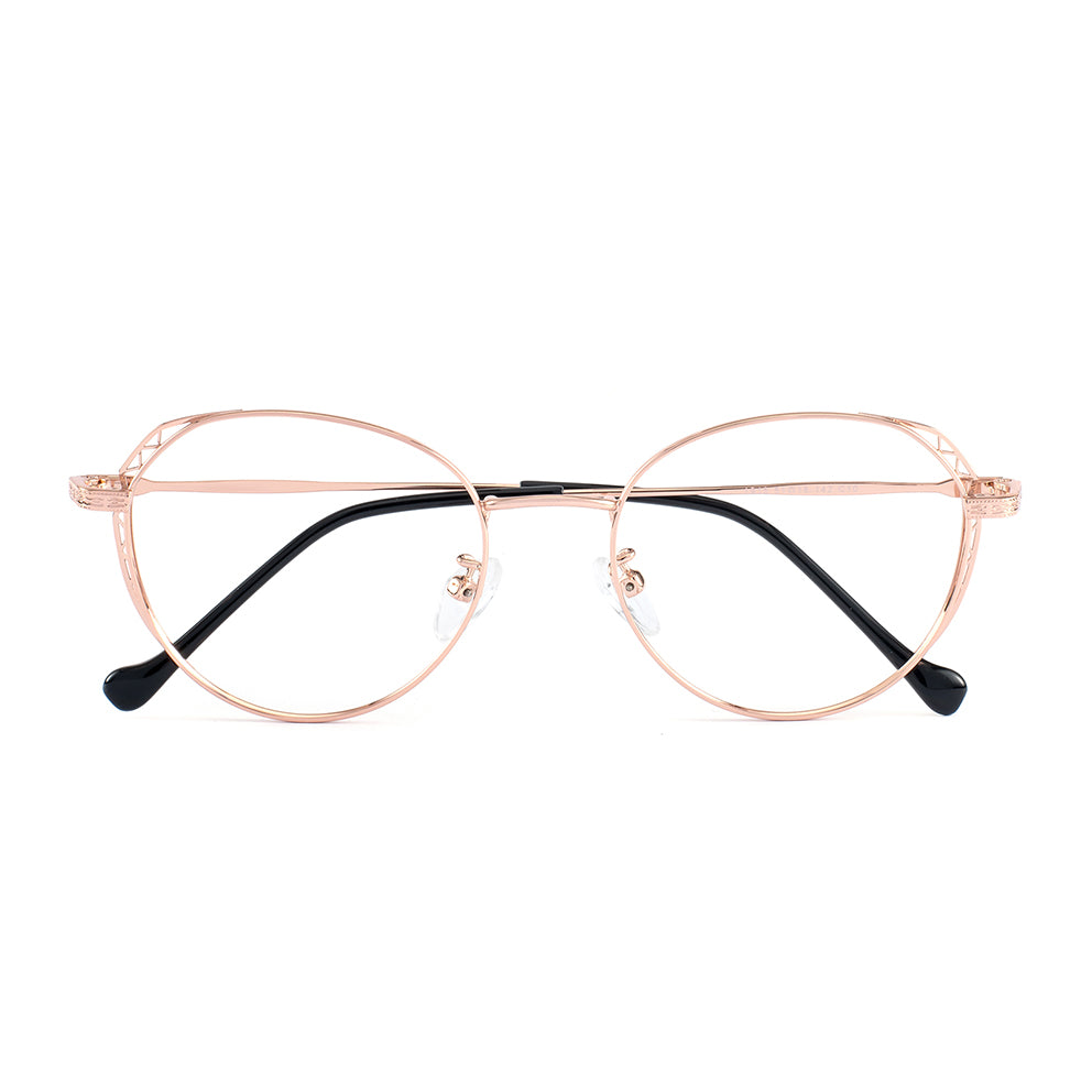 Batt Eyeglasses in Rose Gold