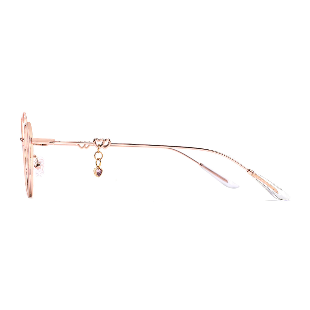 Heart Eyeglasses in Pink & Rose Gold