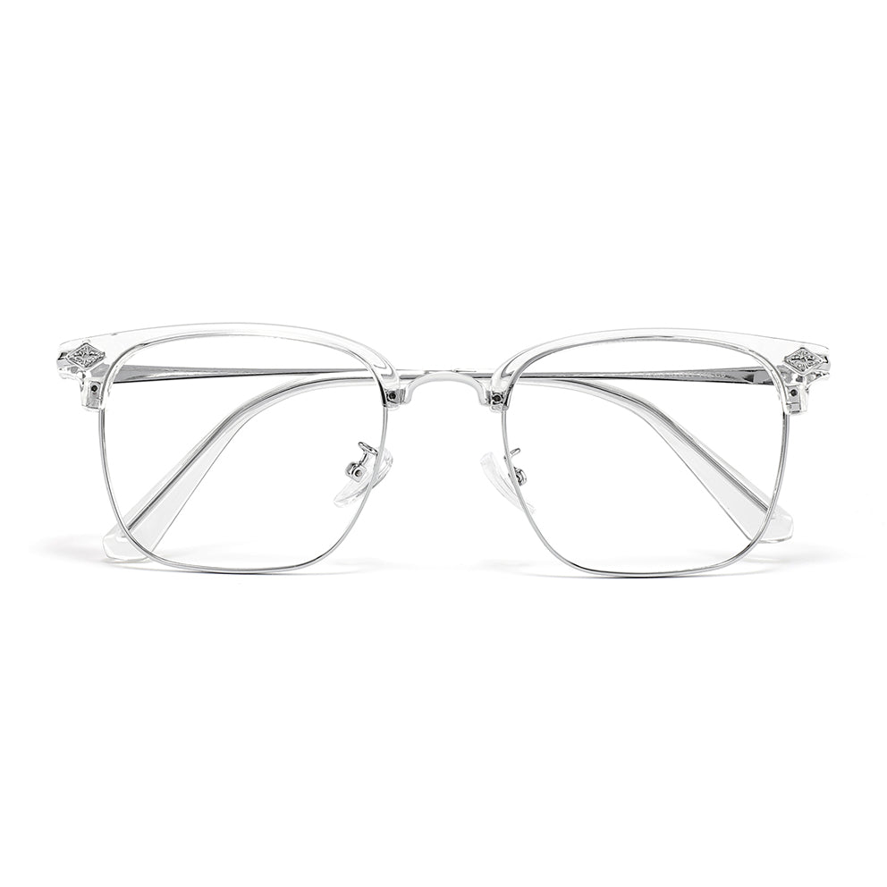 Emeka Eyeglasses in Clear & Silver