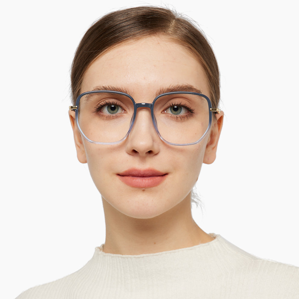 Gerda Eyeglasses in Grey & Clear Blue