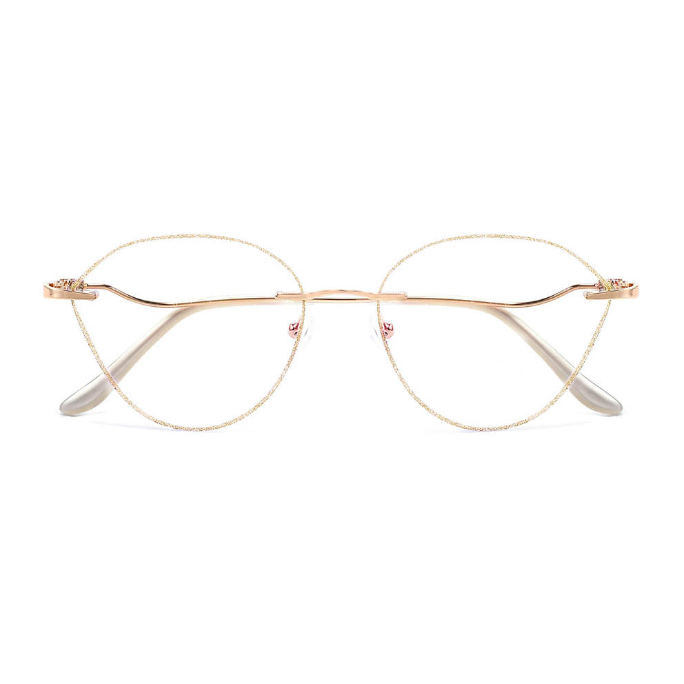 Coral Eyeglasses in Gold