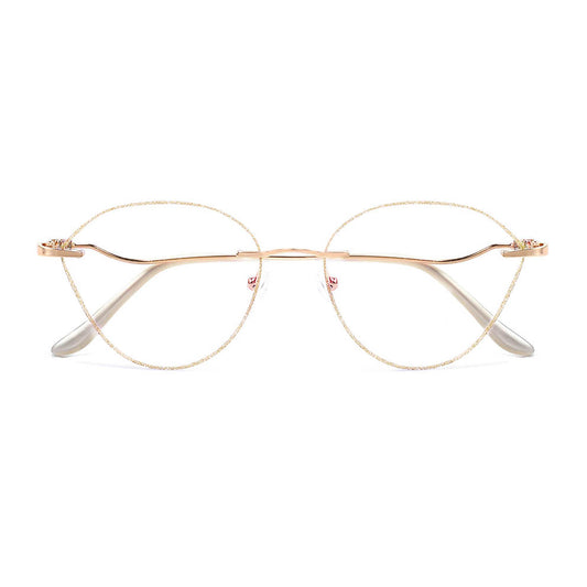 Coral Eyeglasses in Gold