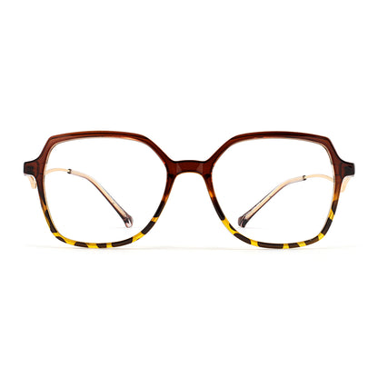 Cloris Eyeglasses in Brown & Yellow Tortoise