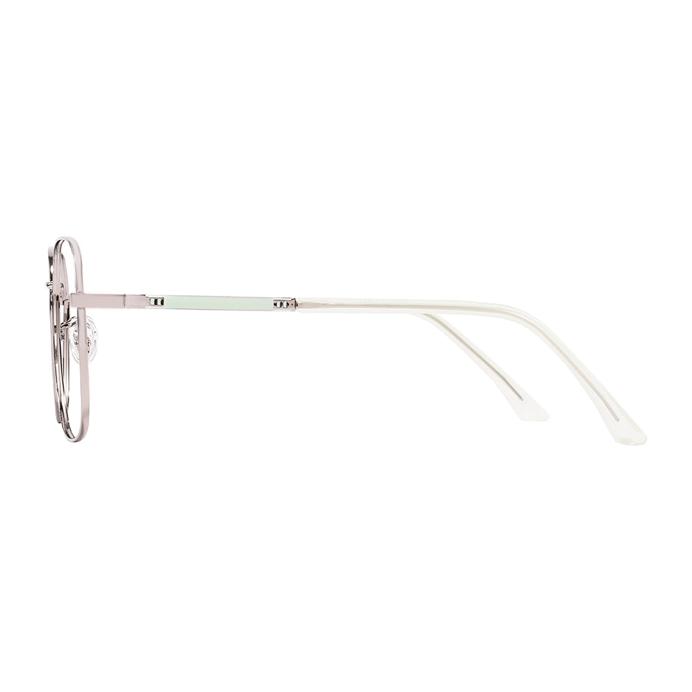 Karine Eyeglasses in Silver & Mint Green