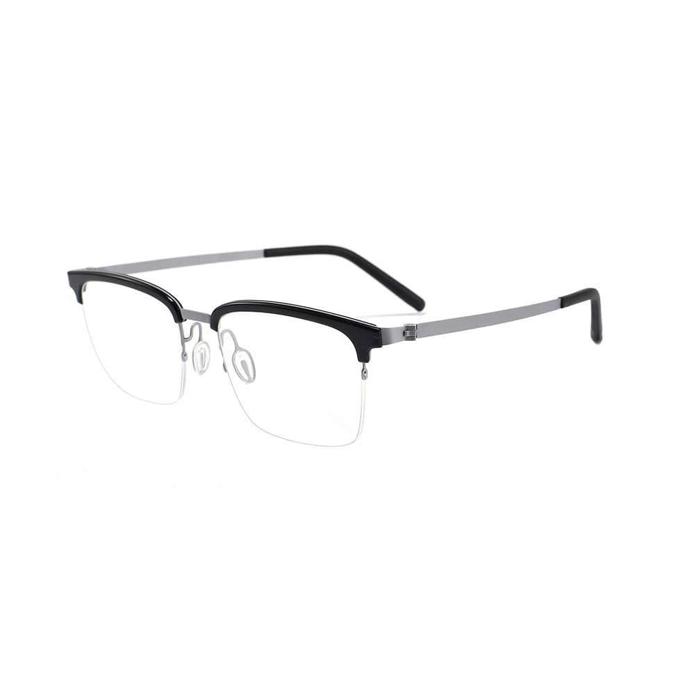 Hatem Eyeglasses in Black & Silver