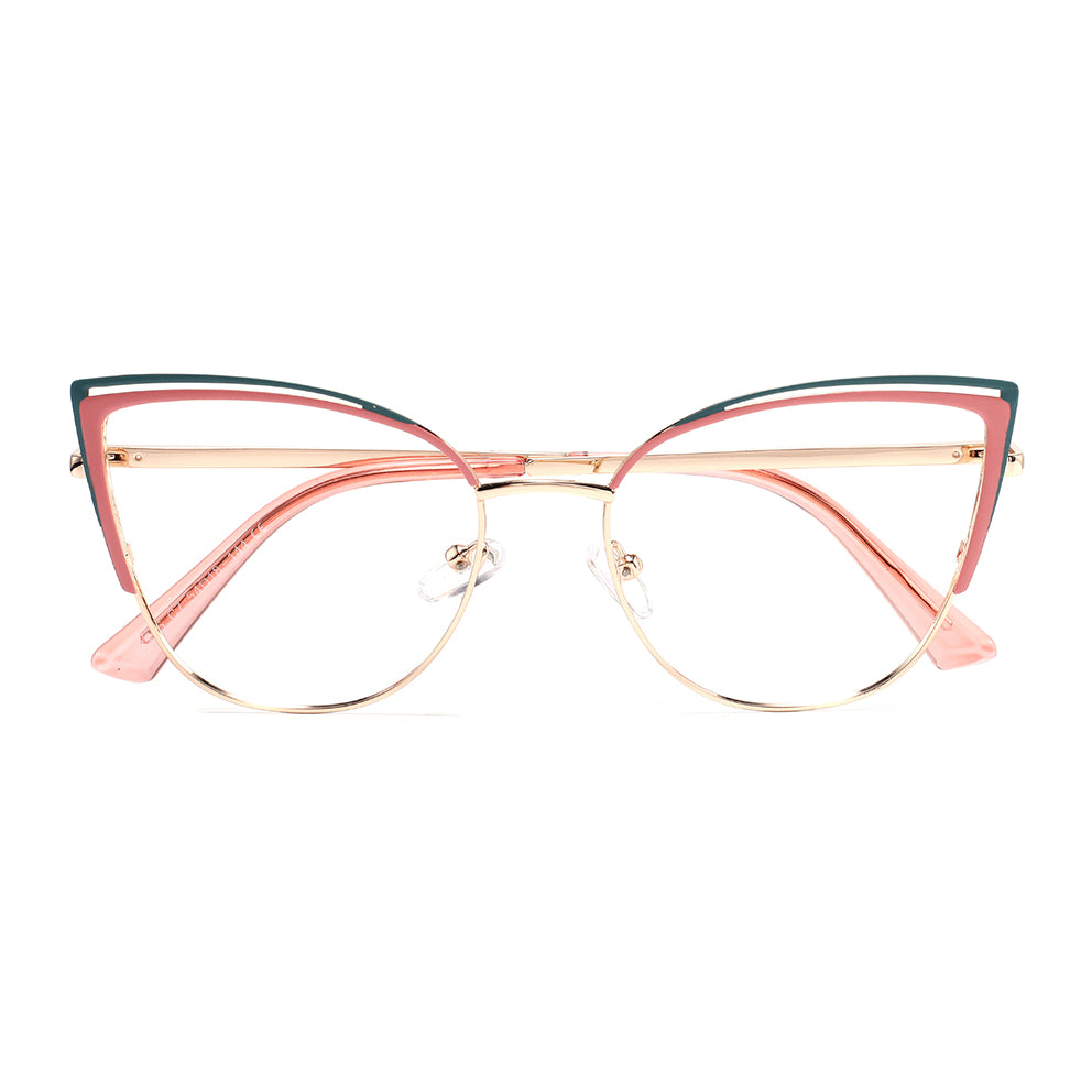 Yetta Eyeglasses in Coral & Green