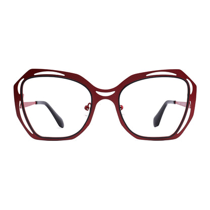 Emilee Eyeglasses in Red & Black