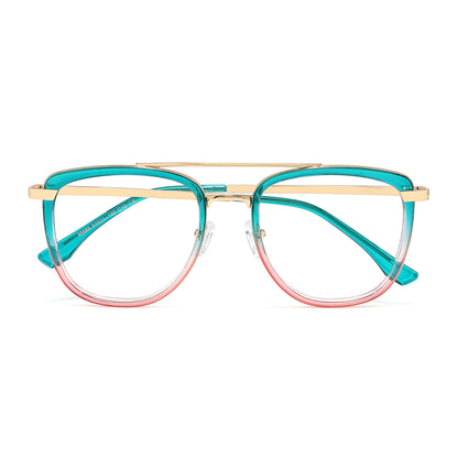 Simi Eyeglasses in Green & Pink