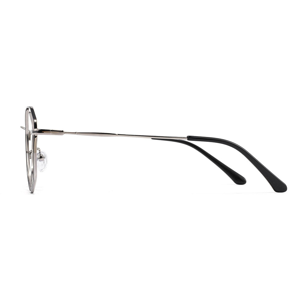 Ayn Eyeglasses in Black & Silver