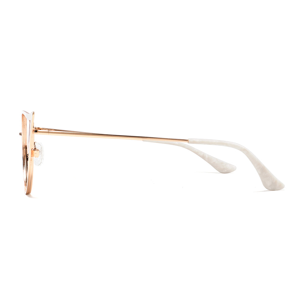 Tanya Eyeglasses in White & Rose Gold